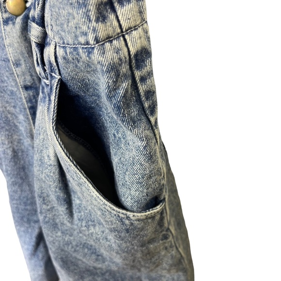 Vintage Avon Fashion Acid Wash Denim Jean Overall Romper Shorts 80’s 90’s - Picture 7 of 9